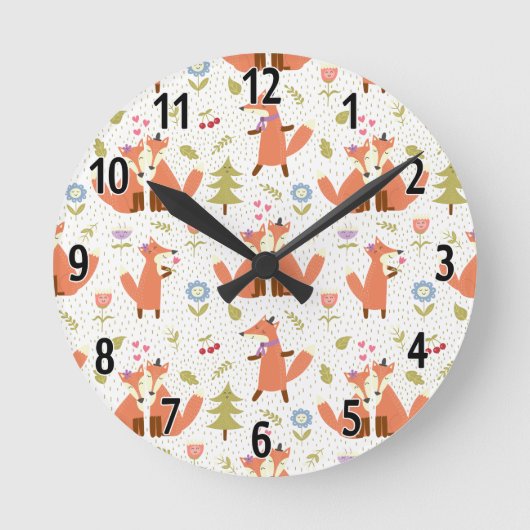 Horloge Ronde Foxy Forest Fox Clock (Recto)