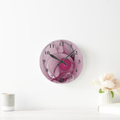 Horloge Ronde Fractal, moderne Berry Abstrait Art rose (Maison)