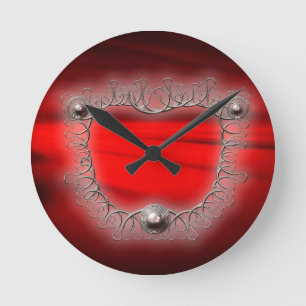 Horloge Ronde Fractale de Mandelbrot en filigrane d'argent