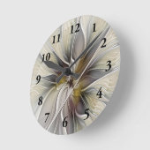 Horloge Ronde Fractale florale, fleur Imaginaire aux couleurs de (Angle)