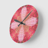 Horloge Ronde Fractale Rose | (Angle)