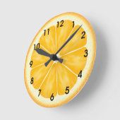Horloge Ronde Fraction de fruits d'agrumes orange (Angle)