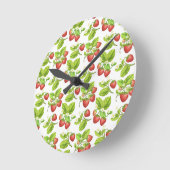 Horloge Ronde Fraise rouge (Angle)