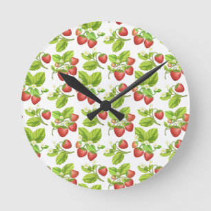 Horloge Ronde Fraise rouge