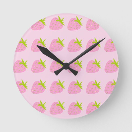 Horloge Ronde Fraises roses (Recto)