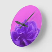 Horloge Ronde Framboise pourpre élégante florale (Angle)