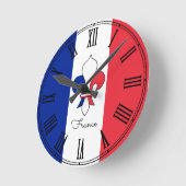 Horloge Ronde France & French Flag patriots / wall clock (Angle)