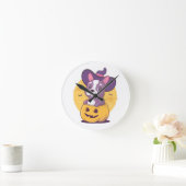Horloge Ronde Frenchie Halloween (Maison)