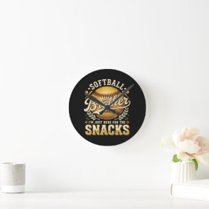 Horloge Ronde Frère de softball drôle Snacks Sports