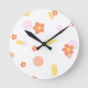 Horloge Ronde friandises et fleurs
