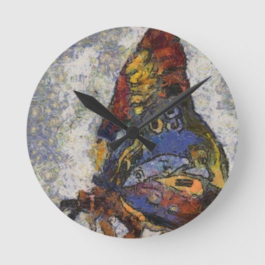 Horloge Ronde Frida Kahlo Butterfly Monet Inspired (Recto)