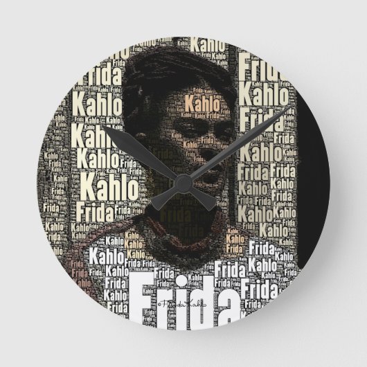 Horloge Ronde Frida Kahlo Lettering Portrait (Recto)