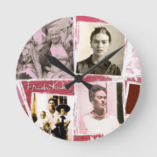 Horloge Ronde Frida Kahlo Photo Montage