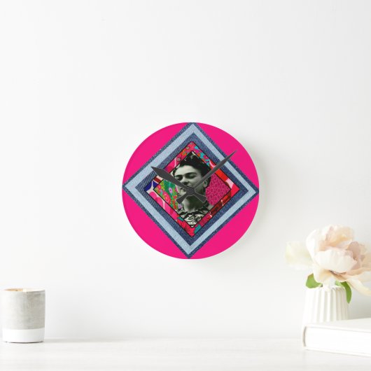 Horloge Ronde Frida Kahlo Retro Denim Diamond (Maison)