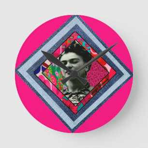 Horloge Ronde Frida Kahlo Retro Denim Diamond