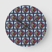 Horloge Ronde Frida Kahlo Retro Pink Denim (Recto)