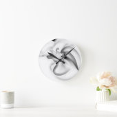 Horloge Ronde Frozen : gris Abstrait, blanc et noir (Maison)