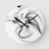 Horloge Ronde Frozen : gris Abstrait, blanc et noir (Recto)