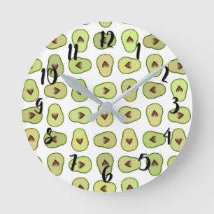Horloge Ronde Fruit de coeur d'avocat Nourriture tendance Fantai