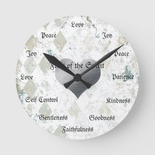 Horloge Ronde Fruit de l'or chrétien de cru de vertus d'esprit