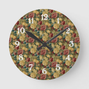 Horloge Ronde Fruit et fleurs peints