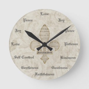 Horloge Ronde Fruit of the Spirit Christian Virtues