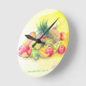 Horloge Ronde Fruits heureux (Angle)