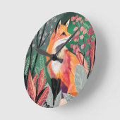 Horloge Ronde Fuchs Zauberwald Hand-Painted Nature Illustrations (Angle)