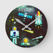 Horloge Ronde Fun Astronaute Fusée (Recto)