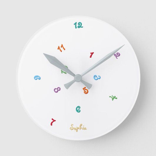 Horloge Ronde Fun Colors Jumbled Hours (Recto)