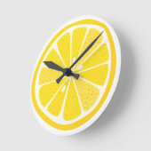 Horloge Ronde Fun Lemon Citrus Slice (Angle)