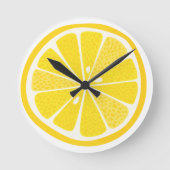 Horloge Ronde Fun Lemon Citrus Slice (Recto)