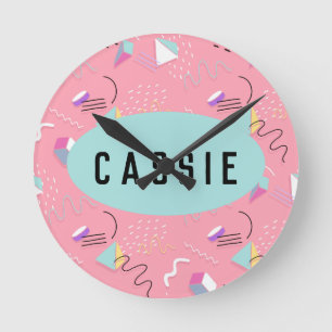 Horloge Ronde Fun Pink 1990