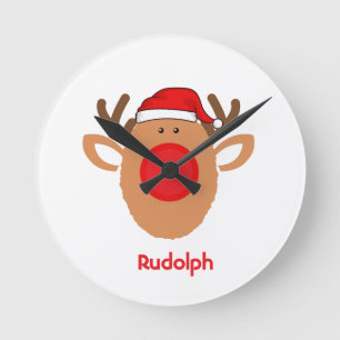 Horloge Ronde Fun Rudolph Noël