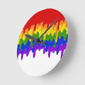 Horloge Ronde Fun slime arc-en-ciel Paint Drips (Angle)