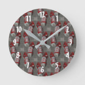 Horloge Ronde Funky Red Baskets Conception abstraite (Recto)