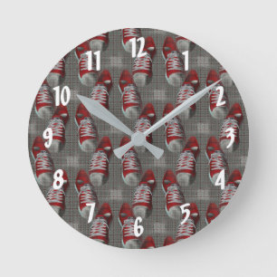Horloge Ronde Funky Red Baskets Conception abstraite
