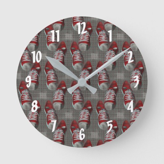 Horloge Ronde Funky Red Baskets Conception abstraite (Recto)