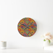 Horloge Ronde Funky Retro couleur Motif Mandala (Maison)