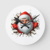 Horloge Ronde Funny 3D Santa Claus Christmas Holiday Design (Recto)