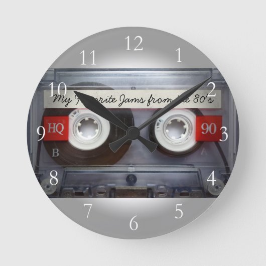 Horloge Ronde Funny 80's Cassette (Recto)