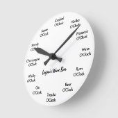 Horloge Ronde Funny Bar Clock Black and White (Angle)