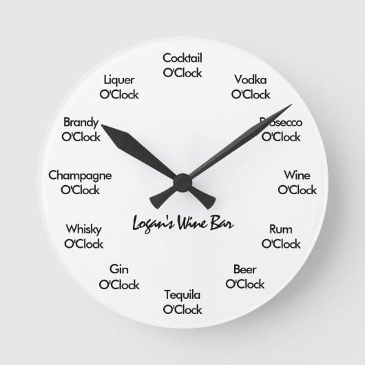 Horloge Ronde Funny Bar Clock Black and White (Recto)