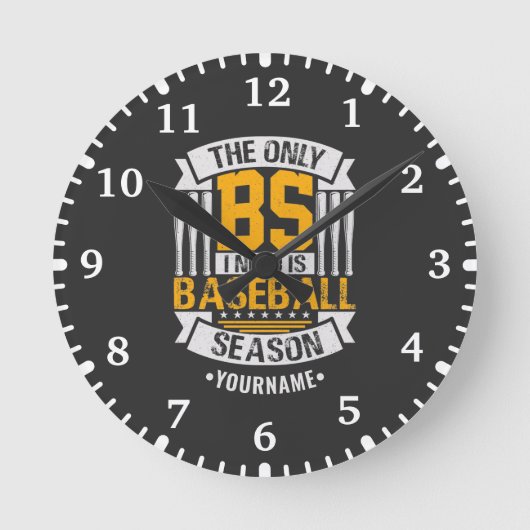 Horloge Ronde Funny Baseball Sarcasme (Recto)