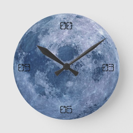 Horloge Ronde Funny blue full moon space night cover (Recto)
