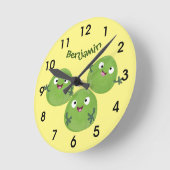 Horloge Ronde Funny Brussels sprouts légumes dessin animé Round  (Angle)