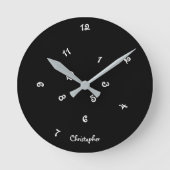 Horloge Ronde Funny Cool Black Jumbled Hours Boys Decor (Recto)