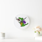 Horloge Ronde Funny Dragon Roasting Marshmallows (Maison)