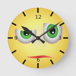 Horloge Ronde Funny Emoji