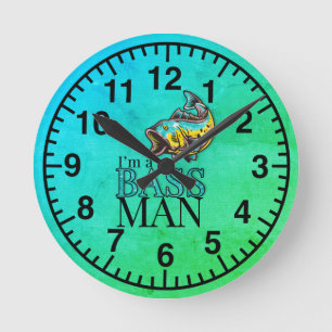 Horloge Ronde Funny Fishing Humor for the BASS MAN